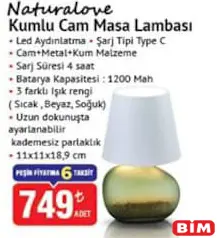 NATURALOVE KUMLU CAM MASA LAMBASI fiyat ve kampanya bilgisi